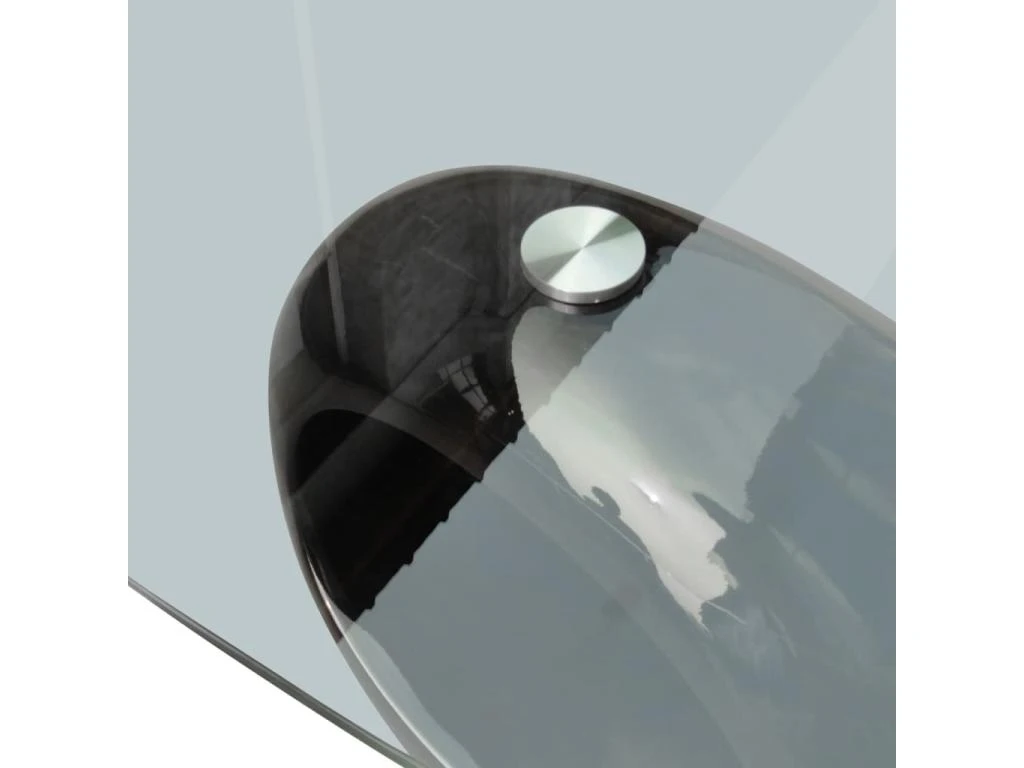 Table Basse Avec Dessus De Table En Verre Ovale Noir Brillant 7 Table Basse Avec Dessus De Table En Verre Ovale Noir Brillant – Image 5