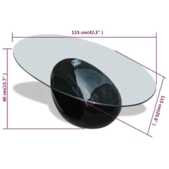 Table Basse Avec Dessus De Table En Verre Ovale Noir Brillant 13 Table Basse Avec Dessus De Table En Verre Ovale Noir Brillant -Pas Cher Mobiliora Magasin table basse 18777011