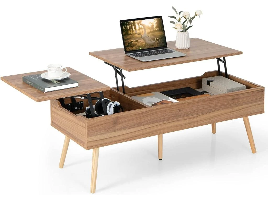 Table Basse Relevable Avec 2 Plateau Relevables Et 2 Compartiments Cachés 3 Table Basse Relevable Avec 2 Plateau Relevables Et 2 Compartiments Cachés