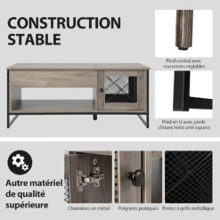 Table Basse Relevable Avec 1 Compartiment Ouvert Et Placard à 2 Portes,104x52,5x44,5cm 10 Table Basse Relevable Avec 1 Compartiment Ouvert Et Placard à 2 Portes,104x52,5x44,5cm -Pas Cher Mobiliora Magasin table basse 18802859