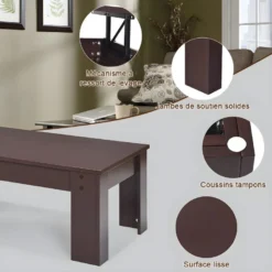 Table Basse Avec Compartiment De Rangement Caché, Table D’appoint 98 X 50 X 42-55 Cm 9 Table Basse Avec Compartiment De Rangement Caché, Table D’appoint 98 X 50 X 42-55 Cm -Pas Cher Mobiliora Magasin table basse 18802897