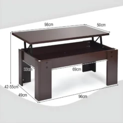 Table Basse Avec Compartiment De Rangement Caché, Table D’appoint 98 X 50 X 42-55 Cm 11 Table Basse Avec Compartiment De Rangement Caché, Table D’appoint 98 X 50 X 42-55 Cm -Pas Cher Mobiliora Magasin table basse 18802901