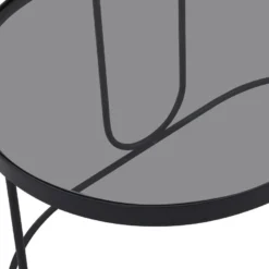 Table Basse En Métal Et Verre Fumé - Noir Et Transparent - PRETORIA 21 Table Basse En Métal Et Verre Fumé - Noir Et Transparent - PRETORIA -Pas Cher Mobiliora Magasin table basse 18851583