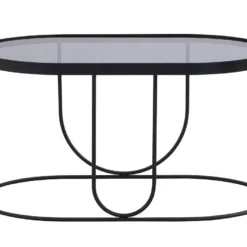 Table Basse En Métal Et Verre Fumé - Noir Et Transparent - PRETORIA 17 Table Basse En Métal Et Verre Fumé - Noir Et Transparent - PRETORIA -Pas Cher Mobiliora Magasin table basse 18851597