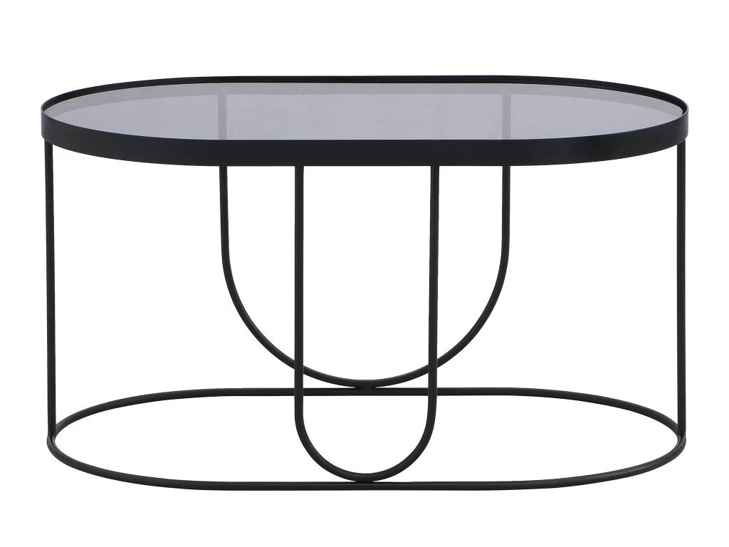 Table Basse En Métal Et Verre Fumé - Noir Et Transparent - PRETORIA 8 Table Basse En Métal Et Verre Fumé - Noir Et Transparent - PRETORIA – Image 6