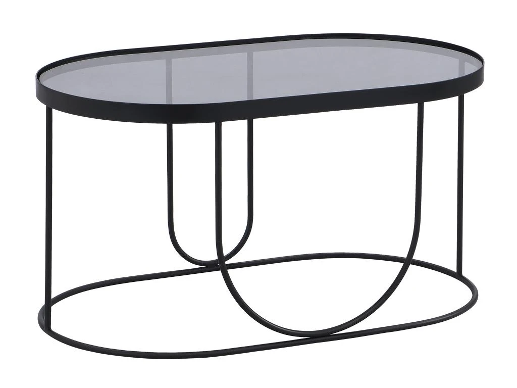 Table Basse En Métal Et Verre Fumé - Noir Et Transparent - PRETORIA 9 Table Basse En Métal Et Verre Fumé - Noir Et Transparent - PRETORIA – Image 7