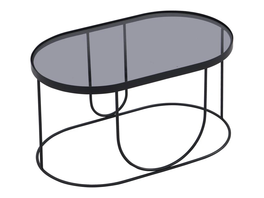 Table Basse En Métal Et Verre Fumé - Noir Et Transparent - PRETORIA 10 Table Basse En Métal Et Verre Fumé - Noir Et Transparent - PRETORIA – Image 8