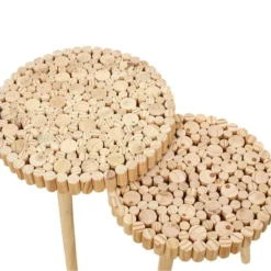 FREJ - Duo De Tables Gigognes Plateau Rondins De Bois -Pas Cher Mobiliora Magasin table basse 19126615