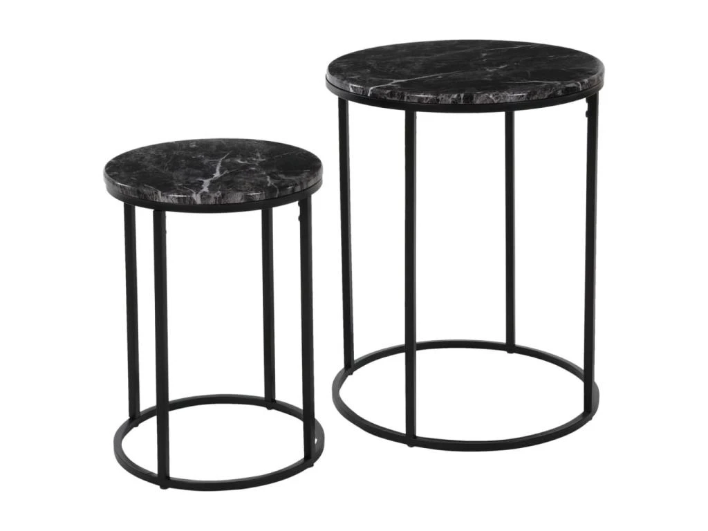 Ensemble De Tables D'appoint 2 Pcs Noir 3 Ensemble De Tables D'appoint 2 Pcs Noir