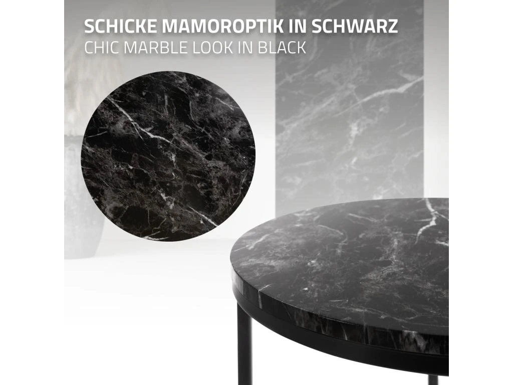 Ensemble De Tables D'appoint 2 Pcs Noir 5 Ensemble De Tables D'appoint 2 Pcs Noir – Image 3