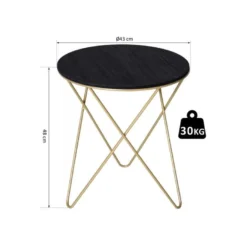 Table Basse Ronde CAMILLE Noire Et Dorée -Pas Cher Mobiliora Magasin table basse 19185941