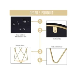 Table Basse Ronde CAMILLE Noire Et Dorée -Pas Cher Mobiliora Magasin table basse 19185947