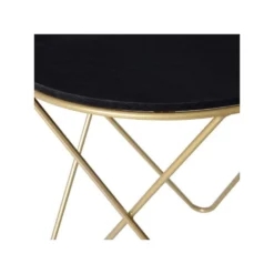 Table Basse Ronde CAMILLE Noire Et Dorée -Pas Cher Mobiliora Magasin table basse 19185949