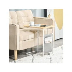 Table Basse D'appoint BEA Blanche Et Bois -Pas Cher Mobiliora Magasin table basse 19185977