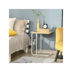 Table Basse D'appoint BEA Blanche Et Bois -Pas Cher Mobiliora Magasin table basse 19185979