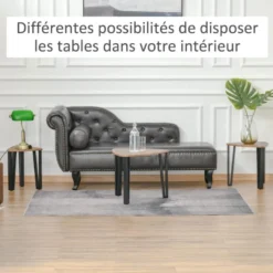 Lot De 3 Tables Basses Gigogne MOWGLI Bois De Noyer -Pas Cher Mobiliora Magasin table basse 19185997