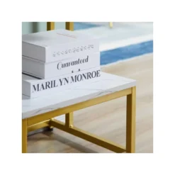 Bout De Canapé Guéridon AUGUSTUS Blanc Et Doré -Pas Cher Mobiliora Magasin table basse 19186065