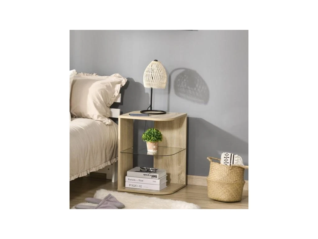 Guéridon Bout De Canapé MIRANDA Aspect Bois 3 Guéridon Bout De Canapé MIRANDA Aspect Bois – Image 2