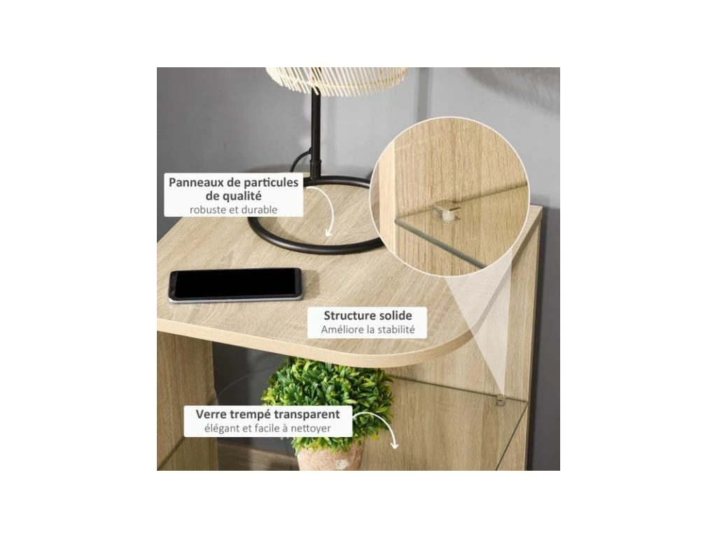 Guéridon Bout De Canapé MIRANDA Aspect Bois 5 Guéridon Bout De Canapé MIRANDA Aspect Bois – Image 4