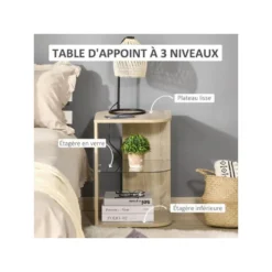 Guéridon Bout De Canapé MIRANDA Aspect Bois 14 Guéridon Bout De Canapé MIRANDA Aspect Bois -Pas Cher Mobiliora Magasin table basse 19186119