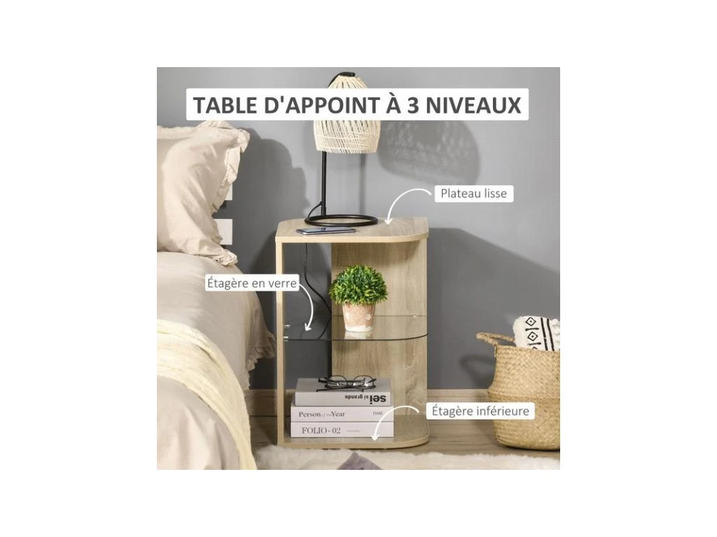 Guéridon Bout De Canapé MIRANDA Aspect Bois 6 Guéridon Bout De Canapé MIRANDA Aspect Bois – Image 5
