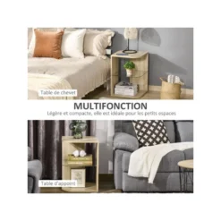 Guéridon Bout De Canapé MIRANDA Aspect Bois 15 Guéridon Bout De Canapé MIRANDA Aspect Bois -Pas Cher Mobiliora Magasin table basse 19186121