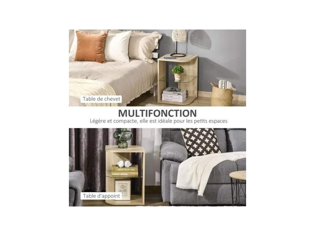 Guéridon Bout De Canapé MIRANDA Aspect Bois 7 Guéridon Bout De Canapé MIRANDA Aspect Bois – Image 6