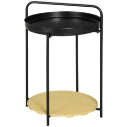 Table Bout De Canapé FIRMIN Noir Et Cannage -Pas Cher Mobiliora Magasin table basse 19186167