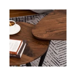 Lot De 2 Tables Basses BRANDO Marron -Pas Cher Mobiliora Magasin table basse 19186193