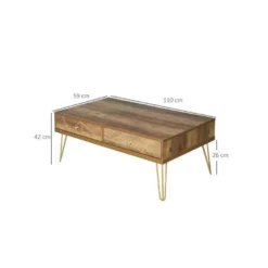 Table Basse Rectangle CAMEL Marron -Pas Cher Mobiliora Magasin table basse 19186221