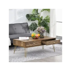 Table Basse Rectangle CAMEL Marron -Pas Cher Mobiliora Magasin table basse 19186223