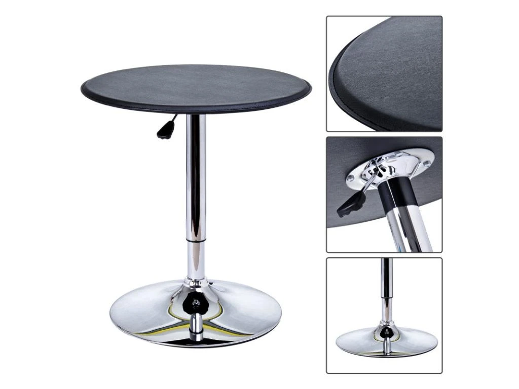 Table De Bar Contemporain Hauteur Réglable LUXURA Noir 5 Table De Bar Contemporain Hauteur Réglable LUXURA Noir – Image 3