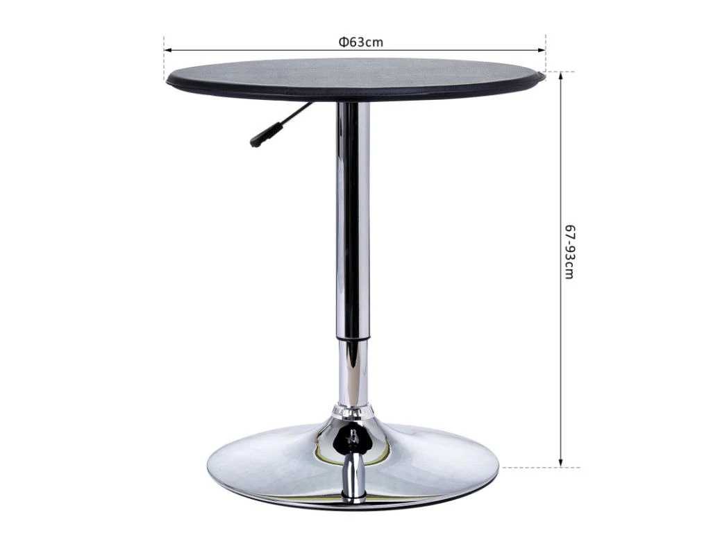 Table De Bar Contemporain Hauteur Réglable LUXURA Noir 6 Table De Bar Contemporain Hauteur Réglable LUXURA Noir – Image 4