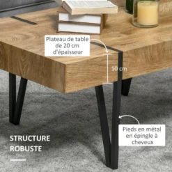 Table Basse Vintage ALRIC Bois De Bastaing -Pas Cher Mobiliora Magasin table basse 19186303