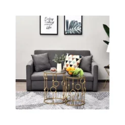 Lot De 2 Tables Gigognes GATSBY Dorées 12 Lot De 2 Tables Gigognes GATSBY Dorées -Pas Cher Mobiliora Magasin table basse 19186333