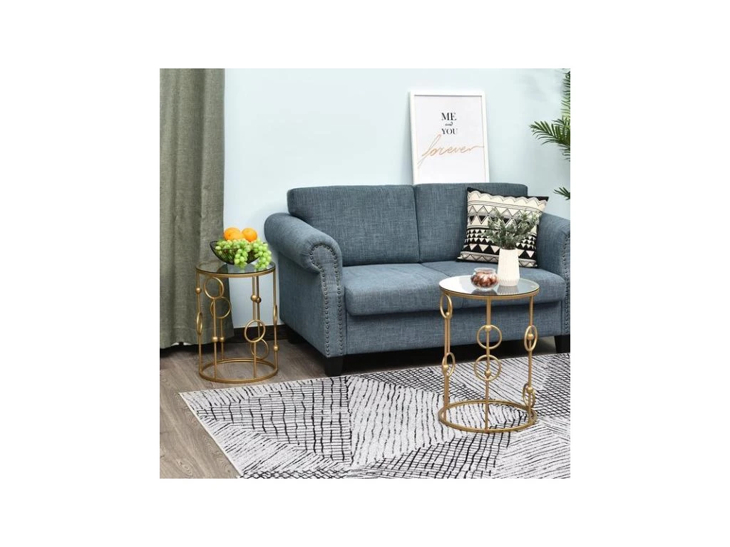 Lot De 2 Tables Gigognes GATSBY Dorées 7 Lot De 2 Tables Gigognes GATSBY Dorées – Image 5