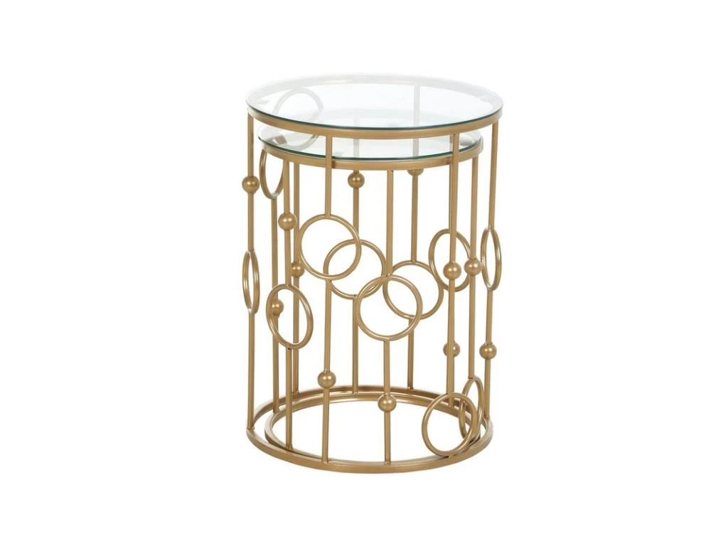 Lot De 2 Tables Gigognes GATSBY Dorées 8 Lot De 2 Tables Gigognes GATSBY Dorées – Image 6