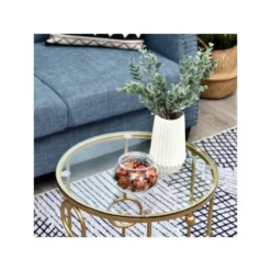 Lot De 2 Tables Gigognes GATSBY Dorées 18 Lot De 2 Tables Gigognes GATSBY Dorées -Pas Cher Mobiliora Magasin table basse 19186345