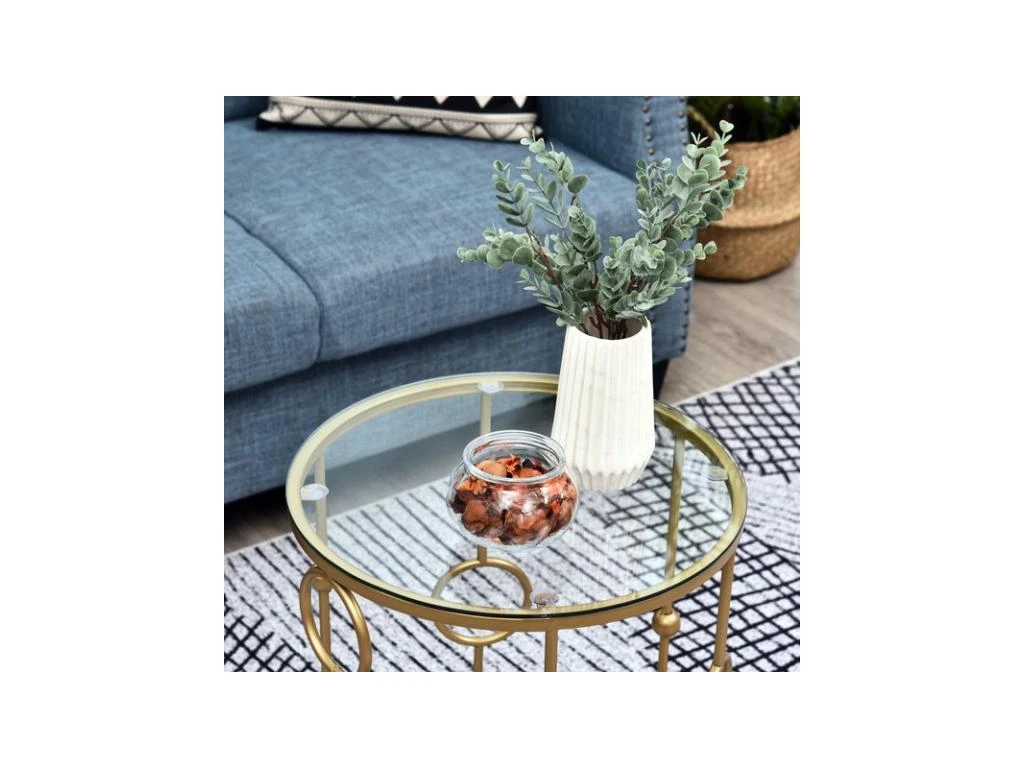 Lot De 2 Tables Gigognes GATSBY Dorées 10 Lot De 2 Tables Gigognes GATSBY Dorées – Image 8