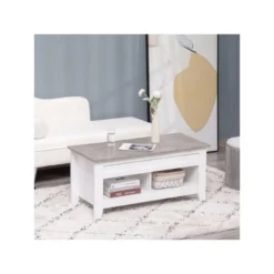 Table Basse Relevable ULYSSE Blanc Et Aspect Marbre -Pas Cher Mobiliora Magasin table basse 19186403