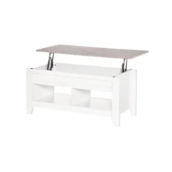 Table Basse Relevable ULYSSE Blanc Et Aspect Marbre -Pas Cher Mobiliora Magasin table basse 19186407