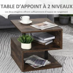 Table Basse Contemporaine SILVIO Bois Et Noir 10 Table Basse Contemporaine SILVIO Bois Et Noir -Pas Cher Mobiliora Magasin table basse 19186455