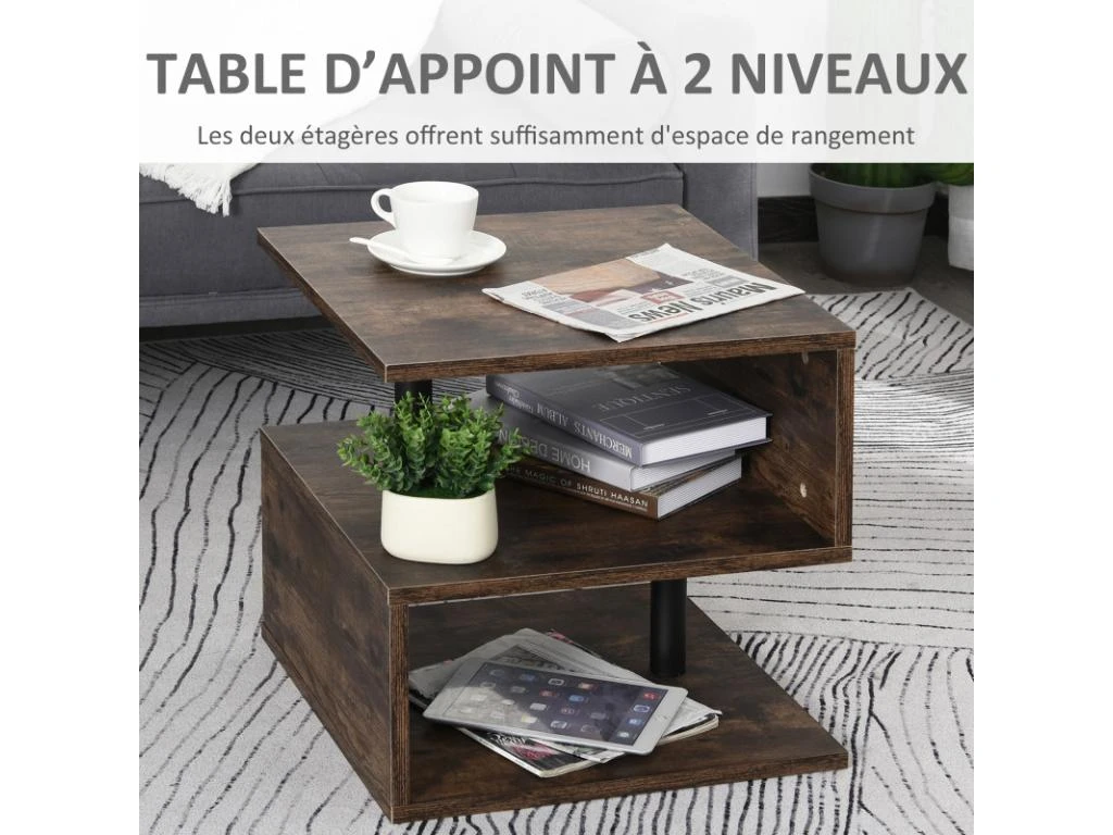 Table Basse Contemporaine SILVIO Bois Et Noir 6 Table Basse Contemporaine SILVIO Bois Et Noir â Image 4