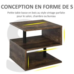 Table Basse Contemporaine SILVIO Bois Et Noir 11 Table Basse Contemporaine SILVIO Bois Et Noir -Pas Cher Mobiliora Magasin table basse 19186457