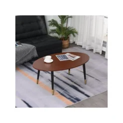 Table Basse Ovale ROCHEFORT Marron -Pas Cher Mobiliora Magasin table basse 19186599