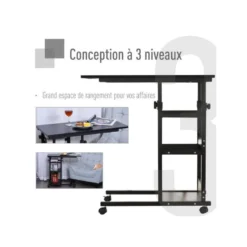 Table De Lit Réglable NANNY Noire -Pas Cher Mobiliora Magasin table basse 19186747