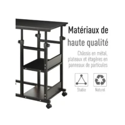 Table De Lit Réglable NANNY Noire -Pas Cher Mobiliora Magasin table basse 19186749