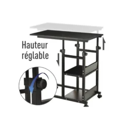 Table De Lit Réglable NANNY Noire -Pas Cher Mobiliora Magasin table basse 19186753