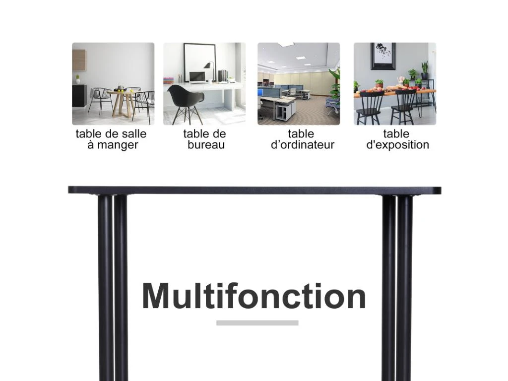 Table à Manger 4 Personnes PAULO Noire 6 Table à Manger 4 Personnes PAULO Noire – Image 4