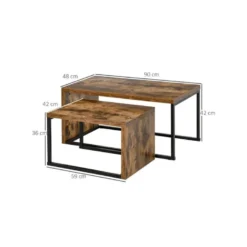 2 Tables Basses CLAY Aspect Bois -Pas Cher Mobiliora Magasin table basse 19186827